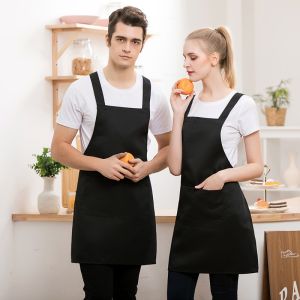 Home apron strapping solid color apron hanging neck waterproof anti-fouling apron restaurant work clothes