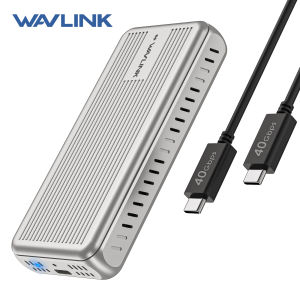 WAVLINK M.2 NVMe SSD Enclosure 40Gbps USB4 SSD Enclosure 2230/2242/2260/2280 PCIe M-Key/(B+M) Key Solid State Drive Case For Thunderbolt 4/3 Macbook