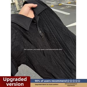 Elegant Lattice Breathable Polo Shirt