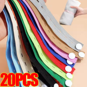 20Pcs Clothes Storage Elastic Band Straps Pull Roll Belts with Buckle Travel Clothing Pants Sweaters Quilt Binding Belt Wardrobe Organizer
