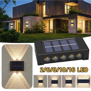 Allieuka LED ไฟโซล่าเซลล์ โคมไฟติดผนัง พลังงานแสงอาทิตย์ Solar light สำหรับกลางแจ้ง โคมไฟติดผนังภายนอก