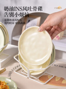 Home Use Ceramic Bone Dish 6 Inch Small Plate Dinner Table Trash Plate Dish European Style round Shape Single Piece Solid Color