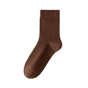 Miiow | Mens Summer Thin Breathable Antibacterial Long Socks Mesh Design Silk Material Mid-Calf Moisture Wicking Casual Socks