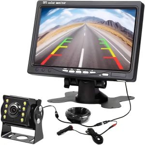 7" Monitor Wired Heavy Duty CCD 8 Leds Rear View Camera 10m Cable Reversing Backup Camera for Motorhome Caravan Bus