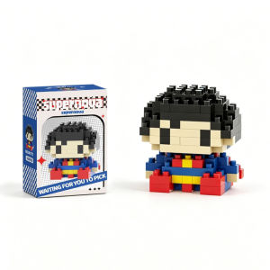 Bandai | Hero Superhero: Spider-Man Superman Captain America 3D Mini Micro-Particle Building Blocks Interlocking Model Ornament T