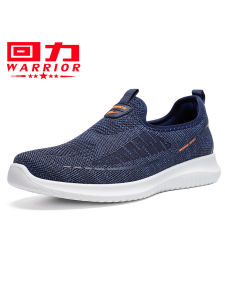 Mens Sporty Knitted Mesh Breathable Slip-On Shoes Lightweight Comfortable Walking Shoes for Elderly Spring Autumn Season