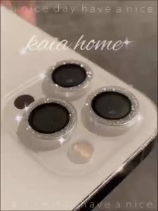 NNBILI 9 Miếng Phim Bảo Vệ Ống Kính Máy Ảnh Màu Đen Lấp Lánh Cho iPhone Pro Max Kim Loại Sáng Bóng Lấp Lánh Tương Thích Với Nhiều Mẫu iPhone
