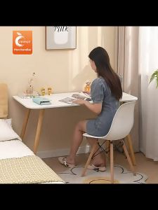 ORANGE🔥โต๊ะเรียน โต๊ะทำงาน ราคาถูก วางคอมพิวเตอร์ได้ โต๊ะไม้สีขาว ทำจากไม  ใช้นั่งเรียน/ทำงาน/อ่านหนังสือ สไตล์โมเดิร์น