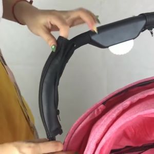 4pcs/Set Cover Gagang Stroller Bayi Kulit Pu Cover Pelindung Sandaran Tangan Stroller Bayi Pelindung Peganga Cover Handle Stroller