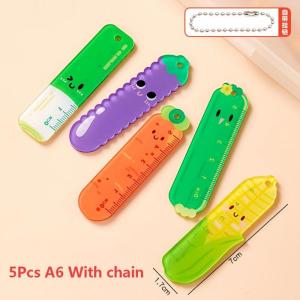 EELHOE | [NC]5Pcs 5cm Cartoon Animal Mini Plastic Rule Portable Bookmark Straight Ruler Pocket Measuring Tool Stationery Drawing Supplies