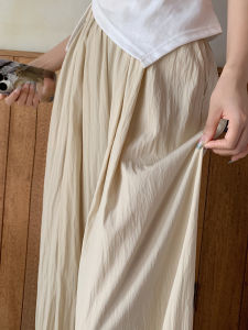 Summer Thin High Waist Wide Leg Pants Ice Silk Linen Drapey Japanese Lazy Style Yamamoto Cotton Linen Sun Protection Pants