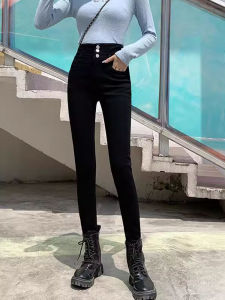 Womens Fleece Lined Slimming Magic Bottoming Pants High Waist Long Trousers Elastic Casual Fashion plus Size Autumn Winter