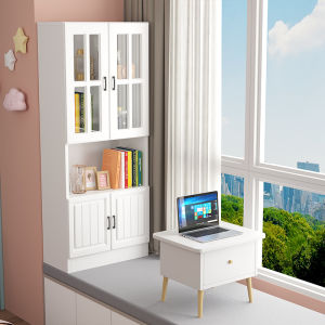 Windows and Cabinets Locker Kids Glass Door Dust-Proof Bookcase Balcony Bay Window Small Basket Bedroom Storage Cabinet Bookshelf