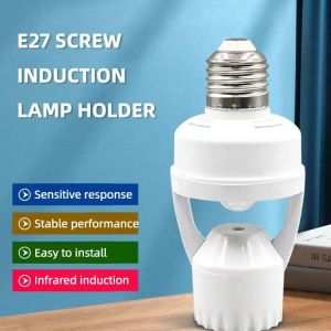 (local delivery) Kebidumei LED Human body induction energy-saving E27 lamp holder intelligent switch light timing infrared induction Lamp base 85-265V