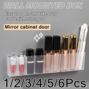 Wall Mounted Compartment Clear 3 Squares Storage Box No Punching Required Suitable for Storing Small Items 1/2/3/4/5/6Pcs