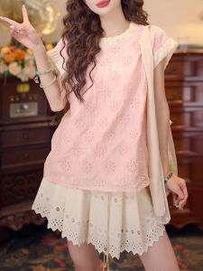 Shalldoer | Fashionable Summer Outfit Womens Short Sleeve Shirt And Wide Leg Shorts Two Piece Set Age Defying Trendy Clothing Set