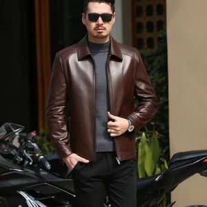 COD Jaket Kulit Domba Super Pria Elegant Brownie ARL 033 Silverstone RFLA Ariel Noah 889