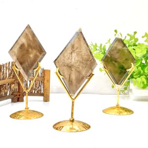 Random 1PC High Quality Smoky quartz Rhombus Decoration Natural Crystal Raw Stone Birthday gift Scene decoration.