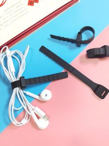 11cm Silicone Cable Organizer Data Cable Power Cord Storage Livestock Clip Fishbone Fixed Line Home Organization Tool