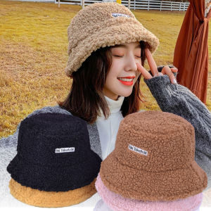 【PrettySet】Autumn Mũ Xô Lông Cừu Giả Mũ Ấm Mùa Đông Cho Nữ Mũ Panama Bob Dày Cho Nữ Mũ Ngư Dân Du Lịch Ngoài Trời Cho Nữ