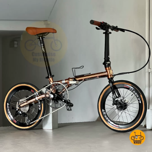 🐻 Fnhon Gust 16" • 9 Speeds Shimano • Rose Gold • Foldable Foldie Folding Fold Bicycle Bike • Litepro Aero Silverock Carbon • 16 inches 349 • Velocity Crius Master Blast Tornado Dahon Tern Bifold Trifold Customise My Bicycle #sgfoldies Christmas Gift