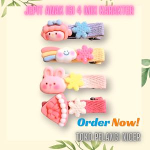 DAPAT 4 JEPIT RAMBUT ANAK Karakter ISI 4- JEPIT RAMBUT LUCU -KEP JEPITAN RAMBUT BABY