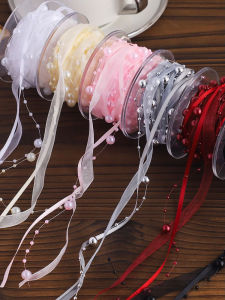 Băng Ruy Băng Ngọc Trai Dệt Hoa Tươi Bó Hoa Bao Bì Sáng Tạo DIY Băng Ruy Băng Satin Thắt Nút Bướm Băng Ruy Băng Hoa