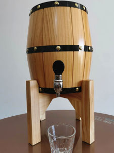 European Style Pure Solid Wood Oak Beer Barrel Inner Barrel Stainless Steel Beer Dispenser Special for Qingdao Beer Serving Set Rack