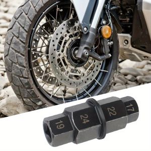 1PC 4-In-1 Professional Motorcycle Hex Axle Tool 3/8 Inch Antirust Durable Multifunction Multi-Purpose 17 19 22 24mm
