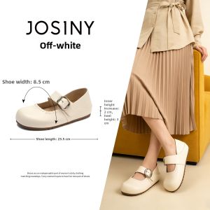 Josiny | Internal Elevation Mary Jane Shoes Soft Bottom Single Buckle Leather Shoes