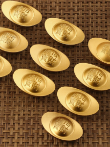 WEIZHEN | Wealth Attraction Brass Gold Ingot Ornament