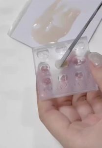 DIY Cute Small Doll Face Shaped Manicure Patterns Mould Handmade Women Nail Decoration Silicone Mold Nail Art Template Tool