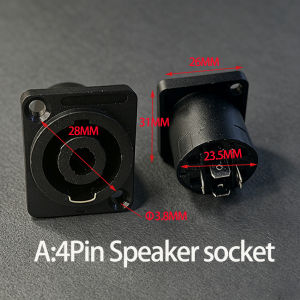 2PCS D-type6.35mm Welded Socket Large 3Core Stereo Audio Lock6.5mm Microphone Jack4Pin Audio Video Power Cable Adapter Connector