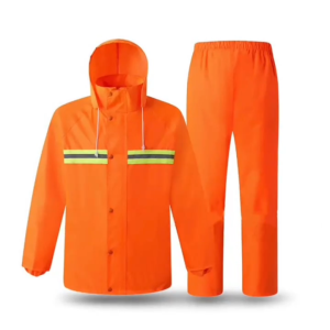 MOMO HIGH QUALITY RAINCOAT KAPOTE VULCANIZE STITCH WITH BAG (MAKAPAL PVC MADE) 100% WATER PROOF BEST FOR RAINY SEASON BEST FOR MOTORCYCLE RIDER (ORANGE) (POCKET)