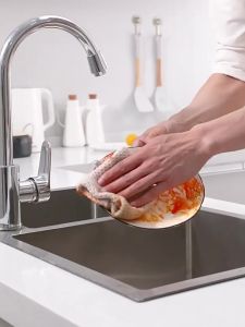BOSSLU Kain Lap Piring Anti Minyak Bentuk Bunga Kain Lap Serap Air Pembersih Noda Dapur