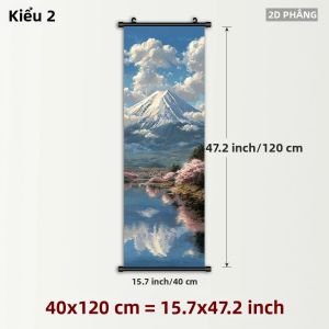 VIKAMA Núi Phú Sĩ Hoa Anh Đào Cuộn Thảm Sakura Tranh Sơn Dầu Treo Tường Nghệ Thuật Poster Cho Phòng Ngủ Trang Trí Phòng Khách