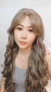 Ryuuta Wig Lace Front Wig Mermaid Wave  Panjang Curtain Bangs Mina Hitam Coklat Ash 28 inch 70 cm