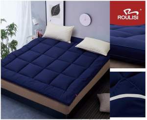 ท็อปเปอร์ 6 ฟุต (TOPPER) สีพื้น By ROULISI  🌈 เบาะเสริมที่นอน ด้านในใยสังเคราะห์ เนื้อผ้า หนา นุ่ม มาก