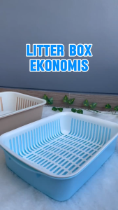 bak pasir kucing dengan saringan 2 in 1 / litter box cat GPO