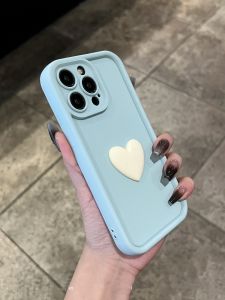 Three-Dimensional Heart Cream Blue for P60 Huawei Mate6/30 Phone Case Mate50/P40 Silicone P30/20 Couple Nova11/12/94768se/5ipro Enjoy 60/50Z Classy