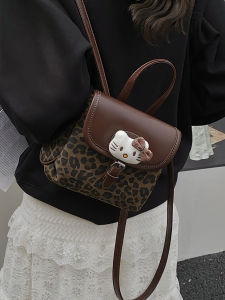 Adorable Cartoon Leopard Print Mini Backpack Womens 2025 New Style School Class Travel High Aesthetic Value Backpack