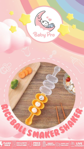 Baby Pro Kids DIY Mini Rice Ball Maker Shaker Rice Ball Molder