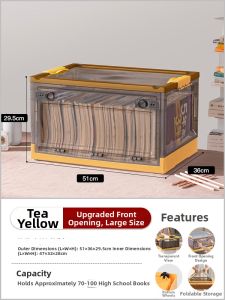 Transparent Foldable Wheeled Storage Box for Books