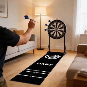 VIKAMA Old School Tattoo Dart Throw Mat Anti Scratch Foldable Carpet Gothic Man Cave Dartboard Decor