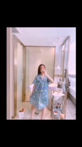 Korean Fashion Cute Nightdress Women Sleepdress Short Sleeve Nightwear Satin Sleepwear Female Nightgown 韩版可爱睡裙 Skirt Tidur Wanita Ready Stock 426660  - Virene Collection