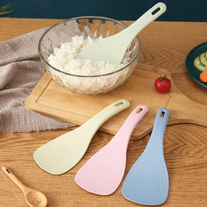 Keep Working Rice Scoop Tableware Spoon Dinnerware Kitchen Tools Wheat Straw Rice Serving Spoon Large Non-stick