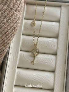 LittleCookie Heart Key Necklace Womens New 2025 High-End Clavicle Chain Lightweight Luxury Accessory Korean Style Fashion Jewelry
