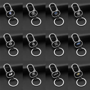 Car Accessories Fit For Toyota Camry Corolla Vios Hilux Innova Avanza Car Keychain Cowhide Zinc alloy Crystal Rotate Hanging Key Ring