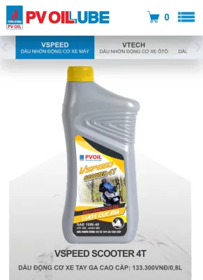 [Xe tay ga 0.8L] Dầu nhớt xe tay ga PVOil Scooter 4T 0.8L