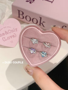 Duducouple Flashing Heart Titanium Steel Sleepwear Friendly Womens Ear Studs Decorative And Hypoallergenic Fashion Jewelry